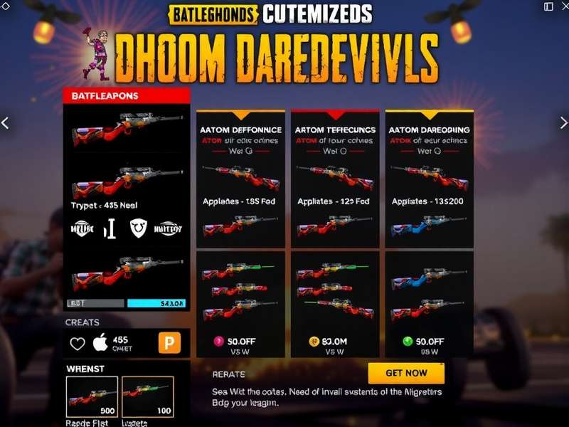 PUBG Dhoom Daredevils weapon customization interface